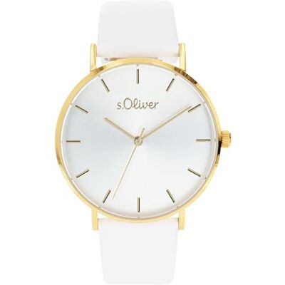 s.Oliver reloj de pulsera analógico de cuarzo para señora, con correa de piel, amarillo, hermético 3 bar, se entrega en estuche de regalo s.Oliver reloj de pulsera analógico de cuarzo para señora, con correa de piel, amarillo, hermético 3 bar, se entrega en estuche de regalo