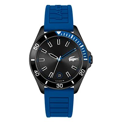 Lacoste Reloj Analógico de Cuarzo para Hombre Colección TIEBREAKER con Correa de Silicona Azul Lacoste Reloj Analógico de Cuarzo para Hombre Colección TIEBREAKER con Correa de Silicona Azul