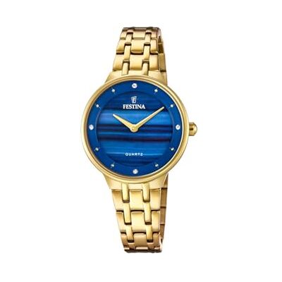 Festina Reloj Mujer Analógico de Acero Inoxidable 316l Dorado Movimiento de Cuarzo Cristal Mineral de Alta Resistencia Resistente al Agua 5 ATM Mademoiselle Festina Reloj Mujer Analógico de Acero Inoxidable 316l Dorado Movimiento de Cuarzo Cristal Mineral de Alta Resistencia Resistente al Agua 5 ATM Mademoiselle
