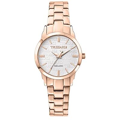 Trussardi Reloj Mujer, Colección T-Bent, Solo Tiempo, 3H, en Acero Inoxidable, PVD Oro Rosa R2453141506 Trussardi Reloj Mujer, Colección T-Bent, Solo Tiempo, 3H, en Acero Inoxidable, PVD Oro Rosa R2453141506