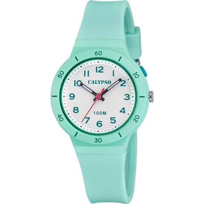 CALYPSO Reloj Analógico Hombre y Mujer Unisex de Caucho Verde Movimiento de Cuarzo Cristal de Alta Resistencia Resistente al Agua 10 ATM K5848/3 Sweet Time CALYPSO Reloj Analógico Hombre y Mujer Unisex de Caucho Verde Movimiento de Cuarzo Cristal de Alta Resistencia Resistente al Agua 10 ATM K5848/3 Sweet Time