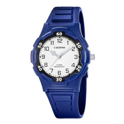 CALYPSO Reloj Hombre Analógico de Caucho Azul Oscuro Reloj Cuarzo, Cristal de Alta Resistencia, Resistente al Agua 5 ATM, , Sweet Time CALYPSO Reloj Hombre Analógico de Caucho Azul Oscuro Reloj Cuarzo, Cristal de Alta Resistencia, Resistente al Agua 5 ATM, , Sweet Time