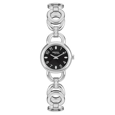 BREIL , Colección Alya, Reloj para Mujer de Acero, Pulsera con Eslabones Redondos Entrelazados, Esfera Redonda Minimalista, Adornada con Cristales, Caja de 26 mm, Cierre de Joya BREIL , Colección Alya, Reloj para Mujer de Acero, Pulsera con Eslabones Redondos Entrelazados, Esfera Redonda Minimalista, Adornada con Cristales, Caja de 26 mm, Cierre de Joya