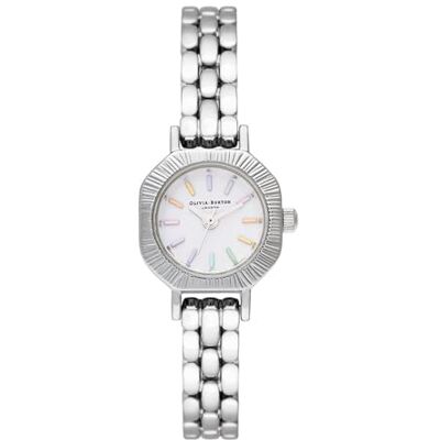 Olivia Burton Reloj Analógico de Cuarzo para Mujer Colección Rainbow con Correa de Acero Inoxidable Plateada Olivia Burton Reloj Analógico de Cuarzo para Mujer Colección Rainbow con Correa de Acero Inoxidable Plateada