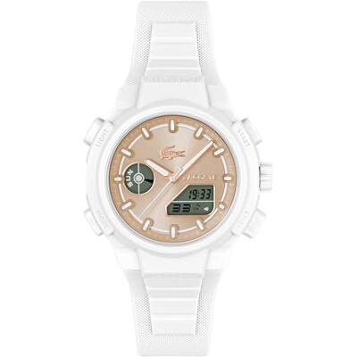 Lacoste Reloj de Cuarzo Multifuncional Analógico-Digital para Mujer Colección LC33 con Correa de Silicona Blanca Lacoste Reloj de Cuarzo Multifuncional Analógico-Digital para Mujer Colección LC33 con Correa de Silicona Blanca