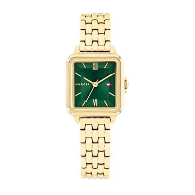 Tommy Hilfiger Reloj con Movimiento de Cuarzo de Tres Manecillas para Mujer con Correa de Acero Inoxidable de Color Dorado Tommy Hilfiger Reloj con Movimiento de Cuarzo de Tres Manecillas para Mujer con Correa de Acero Inoxidable de Color Dorado