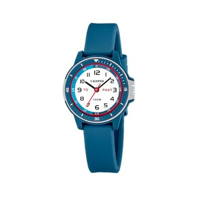 CALYPSO Reloj Infantil Niño y Niña Analógico de Caucho Azul Oscuro Reloj Cuarzo, Cristal de Alta Resistencia, Resistente al Agua 10 ATM, , My First Watch CALYPSO Reloj Infantil Niño y Niña Analógico de Caucho Azul Oscuro Reloj Cuarzo, Cristal de Alta Resistencia, Resistente al Agua 10 ATM, , My First Watch