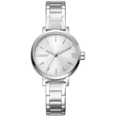 DKNY Reloj de Cuarzo Soho Glitz Cuarzo 5 ATM, Plata, Einheitsgröße, Moderno DKNY Reloj de Cuarzo Soho Glitz Cuarzo 5 ATM, Plata, Einheitsgröße, Moderno