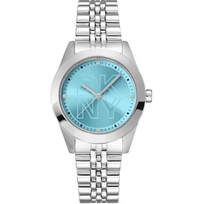 DKNY Reloj de Cuarzo con Logotipo de Parsons 5 ATM, Plata, Standard Size, Moderno DKNY Reloj de Cuarzo con Logotipo de Parsons 5 ATM, Plata, Standard Size, Moderno