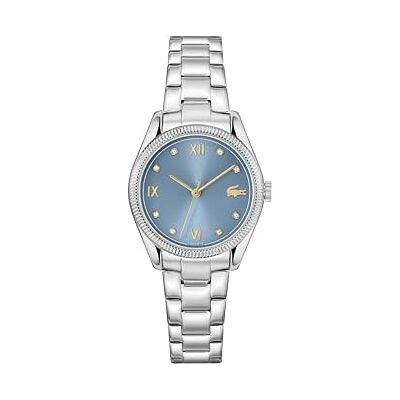 Lacoste Reloj con Movimiento de Cuarzo de Tres Manecillas para Mujer Colección Parisienne con Correa de Acero Inoxidable Plateada Lacoste Reloj con Movimiento de Cuarzo de Tres Manecillas para Mujer Colección Parisienne con Correa de Acero Inoxidable Plateada