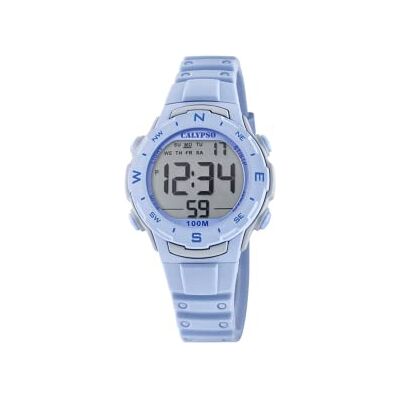 CALYPSO Reloj Modelo de la colección Digital Crush, Caja de 35 mm Digital con Correa de plástico Azul Claro para cadete CALYPSO Reloj Modelo de la colección Digital Crush, Caja de 35 mm Digital con Correa de plástico Azul Claro para cadete