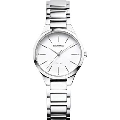 BERING 15630 Reloj de Cuarzo para Mujer con Caja de Titanio de 30 mm y Esfera, Brazalete de Titanio con Detalles de Titanio y Resistencia al Agua de 10 ATM BERING 15630 Reloj de Cuarzo para Mujer con Caja de Titanio de 30 mm y Esfera, Brazalete de Titanio con Detalles de Titanio y Resistencia al Agua de 10 ATM