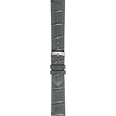 Morellato Samba Alligator Correa de reloj de piel de becerro en relieve, hebilla de acero inoxidable, colección Performance, gris oscuro, Medium, Contemporáneo Morellato Samba Alligator Correa de reloj de piel de becerro en relieve, hebilla de acero inoxidable, colección Performance, gris oscuro, Medium, Contemporáneo