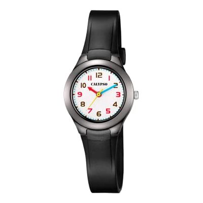 CALYPSO Reloj Modelo de la colección Sweet Time, Caja de 27,5 mm Blanco con Correa de plástico Negro para señora CALYPSO Reloj Modelo de la colección Sweet Time, Caja de 27,5 mm Blanco con Correa de plástico Negro para señora