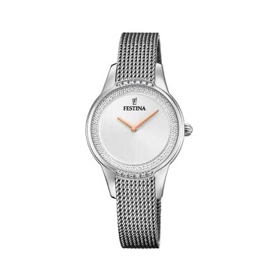 Festina Reloj Mujer Analógico de Acero Inoxidable 316l Plateado Movimiento de Cuarzo, Cristal Mineral de Alta Resistencia, Resistente al Agua 5 ATM , Mademoiselle Festina Reloj Mujer Analógico de Acero Inoxidable 316l Plateado Movimiento de Cuarzo, Cristal Mineral de Alta Resistencia, Resistente al Agua 5 ATM , Mademoiselle