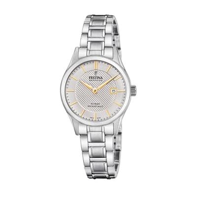 Festina Swiss Made Reloj Mujer Analógico de Acero Inoxidable 316l Plateado Festina Swiss Made Reloj Mujer Analógico de Acero Inoxidable 316l Plateado