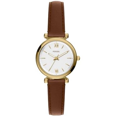Fossil Carlie Reloj para Mujer, Mecanismo de Cuarzo Dorado con Tres manecillas y Correa de Acero Inoxidable Fossil Carlie Reloj para Mujer, Mecanismo de Cuarzo Dorado con Tres manecillas y Correa de Acero Inoxidable
