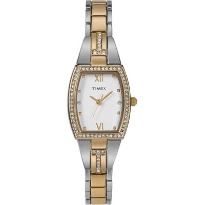 Timex Main Street Reloj para Mujer, Pulsera de aleación Bicolor, Esfera Plateada, Caja Bicolor, 22 mm, Timex Main Street Reloj para Mujer, Pulsera de aleación Bicolor, Esfera Plateada, Caja Bicolor, 22 mm,