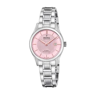 Festina Swiss Made Reloj Mujer Analógico de Acero Inoxidable 316l Plateado Festina Swiss Made Reloj Mujer Analógico de Acero Inoxidable 316l Plateado