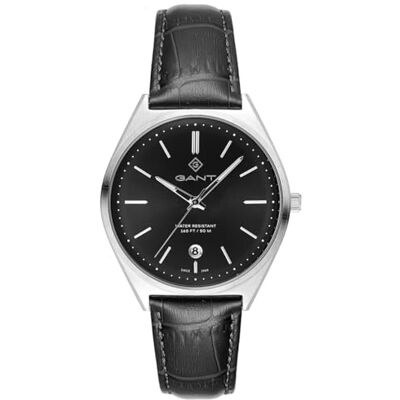GANT Abington Reloj de Pulsera para Hombre de Cuarzo de 41 mm con Caja de Acero Inoxidable, Esfera Negra, Correa de Piel Negra, Fecha, 5 ATM GANT Abington Reloj de Pulsera para Hombre de Cuarzo de 41 mm con Caja de Acero Inoxidable, Esfera Negra, Correa de Piel Negra, Fecha, 5 ATM