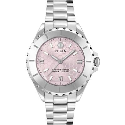 Philipp Plein Plein Heaven Reloj analógico de Cuarzo para Mujer, Plata, Pulsera Philipp Plein Plein Heaven Reloj analógico de Cuarzo para Mujer, Plata, Pulsera