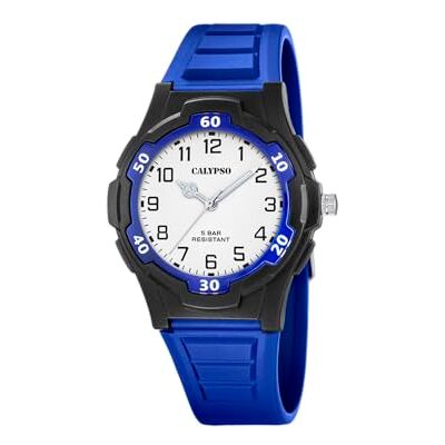 CALYPSO Reloj Hombre Analógico de Caucho Azul Reloj Cuarzo, Cristal de Alta Resistencia, Resistente al Agua 5 ATM, , Sweet Time CALYPSO Reloj Hombre Analógico de Caucho Azul Reloj Cuarzo, Cristal de Alta Resistencia, Resistente al Agua 5 ATM, , Sweet Time