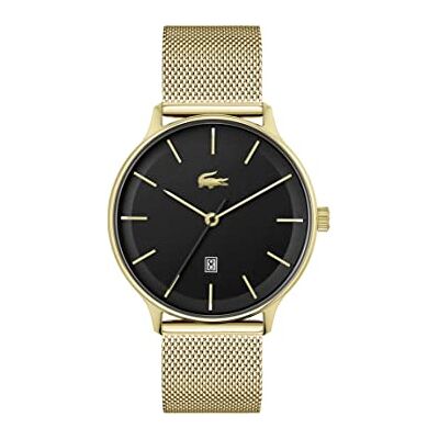 Lacoste Reloj Analógico de Cuarzo para Hombre Colección Club con Correa de Malla de Acero Inoxidable de Color Dorado Lacoste Reloj Analógico de Cuarzo para Hombre Colección Club con Correa de Malla de Acero Inoxidable de Color Dorado