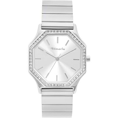 Tamaris Reloj Mujer, Elegante Reloj de Pulsera con Circonitas y Correa Metálica Auto-Ajustable, Resistente al Agua 3ATM Tamaris Reloj Mujer, Elegante Reloj de Pulsera con Circonitas y Correa Metálica Auto-Ajustable, Resistente al Agua 3ATM