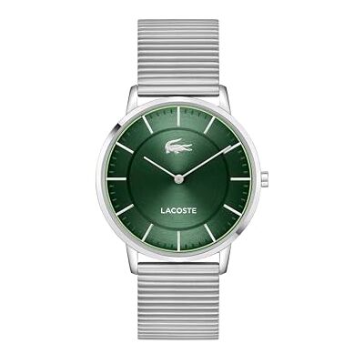 Lacoste Reloj con Movimiento de Cuarzo para Hombre, colección CROCORIGIN, con Correa Plateada de Acero Inoxidable Lacoste Reloj con Movimiento de Cuarzo para Hombre, colección CROCORIGIN, con Correa Plateada de Acero Inoxidable