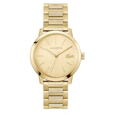 Lacoste Reloj con Movimiento de Cuarzo de Tres Manecillas para Hombre Colección .12.12 Metropole con Correa de Acero Inoxidable de Color Dorado Lacoste Reloj con Movimiento de Cuarzo de Tres Manecillas para Hombre Colección .12.12 Metropole con Correa de Acero Inoxidable de Color Dorado