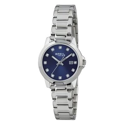 BREIL Reloj DE Mujer Classic Elegance Esfera Azul Movimiento Solo-Time 3 CUARZOS LANCHE y Pulsera DE Acero Plateado EW0409 BREIL Reloj DE Mujer Classic Elegance Esfera Azul Movimiento Solo-Time 3 CUARZOS LANCHE y Pulsera DE Acero Plateado EW0409