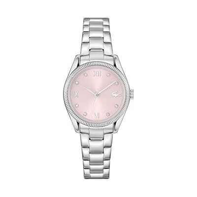 Lacoste Reloj con Movimiento de Cuarzo de Tres Manecillas para Mujer Colección Parisienne con Correa de Acero Inoxidable Plateada Lacoste Reloj con Movimiento de Cuarzo de Tres Manecillas para Mujer Colección Parisienne con Correa de Acero Inoxidable Plateada