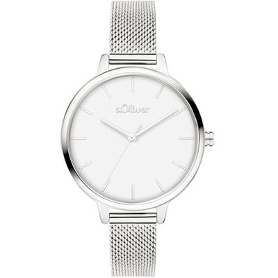 s.Oliver Reloj de Mujer – Redondo – Plata – 36 mm – Elegante Reloj de Mujer de Metal con Mecanismo de Cuarzo – Resistente al Agua 3 ATM – Resistente a los arañazos s.Oliver Reloj de Mujer – Redondo – Plata – 36 mm – Elegante Reloj de Mujer de Metal con Mecanismo de Cuarzo – Resistente al Agua 3 ATM – Resistente a los arañazos