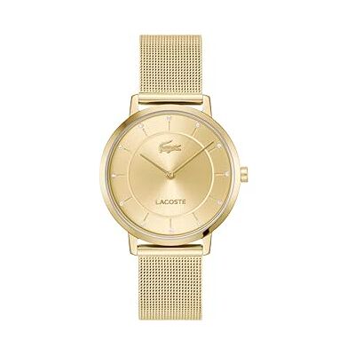 Lacoste Reloj Dos manecillas con Movimiento de Cuarzo para Mujer, colección CROCORIGIN, con Pulsera de Acero Inoxidable Dorado, Lacoste Reloj Dos manecillas con Movimiento de Cuarzo para Mujer, colección CROCORIGIN, con Pulsera de Acero Inoxidable Dorado,