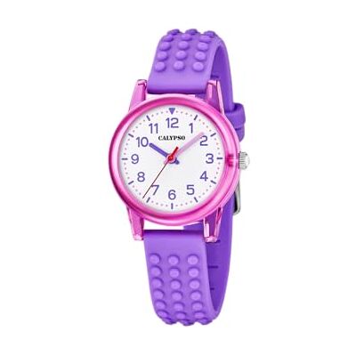 CALYPSO Reloj Nina Junior Collection Caja de Caucho Correa de Caucho Morado CALYPSO Reloj Nina Junior Collection Caja de Caucho Correa de Caucho Morado