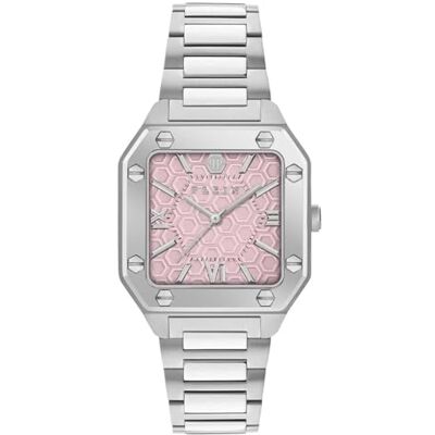 Philipp Plein Plein Edge Reloj analógico de Cuarzo para Mujer, Acero Inoxidable, Plata, Pulsera Philipp Plein Plein Edge Reloj analógico de Cuarzo para Mujer, Acero Inoxidable, Plata, Pulsera