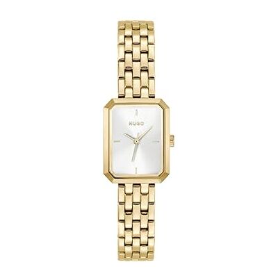 HUGO Reloj con Movimiento de Cuarzo de Tres Manecillas para Mujer Colección #Cosy con Correa de Acero Inoxidable Oro Amarillo Claro HUGO Reloj con Movimiento de Cuarzo de Tres Manecillas para Mujer Colección #Cosy con Correa de Acero Inoxidable Oro Amarillo Claro