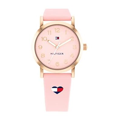 Tommy Hilfiger Reloj con Movimiento de Cuarzo de Tres Manecillas para Jóvenes con Correa de Silicona Rosa Tommy Hilfiger Reloj con Movimiento de Cuarzo de Tres Manecillas para Jóvenes con Correa de Silicona Rosa