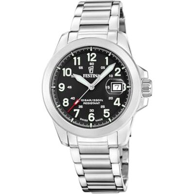 Festina Swiss Made Reloj de Acero Inoxidable para Hombre con Pulsera Festina Swiss Made Reloj de Acero Inoxidable para Hombre con Pulsera