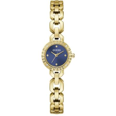 GUESS Siren Reloj de Pulsera analógico para Mujer, Cuarzo, Acero Inoxidable, 23 mm, Correa de Silicona, Color Dorado, 3 Bares, Color de la Esfera: Azul GUESS Siren Reloj de Pulsera analógico para Mujer, Cuarzo, Acero Inoxidable, 23 mm, Correa de Silicona, Color Dorado, 3 Bares, Color de la Esfera: Azul