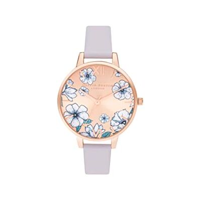 Olivia Burton Reloj Analógico de Cuarzo para Mujer Colección Groovy Blooms con Correa de Cuero Púrpura Olivia Burton Reloj Analógico de Cuarzo para Mujer Colección Groovy Blooms con Correa de Cuero Púrpura