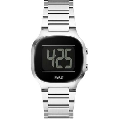 Skagen Mellem Reloj Digital para Hombre, Movimiento LCD con Correa de Acero Inoxidable o Cuero Skagen Mellem Reloj Digital para Hombre, Movimiento LCD con Correa de Acero Inoxidable o Cuero