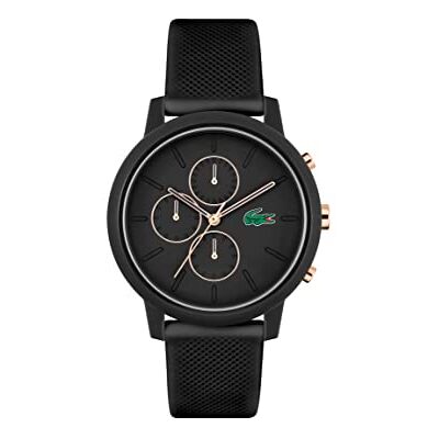 Lacoste Reloj Cronógrafo de Cuarzo para Hombre Colección .12.12 Chrono con Correa de Silicona Negra Lacoste Reloj Cronógrafo de Cuarzo para Hombre Colección .12.12 Chrono con Correa de Silicona Negra