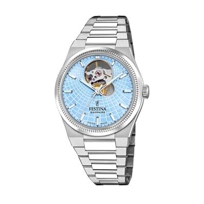 Festina Swiss Made Reloj Automático Mujer de Acero Inoxidable 316l Plateado Cristal de Zafiro de Alta Resistencia Resistente al Agua 10 ATM Automatic Festina Swiss Made Reloj Automático Mujer de Acero Inoxidable 316l Plateado Cristal de Zafiro de Alta Resistencia Resistente al Agua 10 ATM Automatic