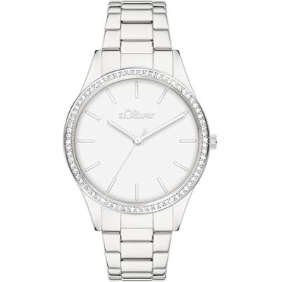 s.Oliver Reloj de Mujer – Redondo – Plata – 16 mm – Elegante Reloj de Mujer de Metal con Mecanismo de Cuarzo – Resistente al Agua 3 ATM – Resistente a los arañazos s.Oliver Reloj de Mujer – Redondo – Plata – 16 mm – Elegante Reloj de Mujer de Metal con Mecanismo de Cuarzo – Resistente al Agua 3 ATM – Resistente a los arañazos