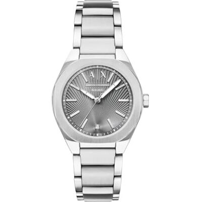 Giorgio Armani Reloj de Acero Inoxidable Tono Plateado de 36 mm para Mujer, Giorgio Armani Reloj de Acero Inoxidable Tono Plateado de 36 mm para Mujer,