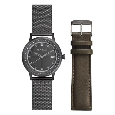 BREIL Reloj Men's Six.3.Nine con Esfera Mono-Cour FIREWOOD Movimiento Solo Time 3 Quartz LANCES y Mesh/Correa DE Acero DE Color MARRÓN BREIL Reloj Men's Six.3.Nine con Esfera Mono-Cour FIREWOOD Movimiento Solo Time 3 Quartz LANCES y Mesh/Correa DE Acero DE Color MARRÓN