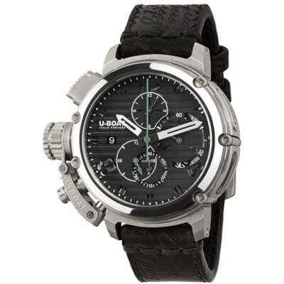 U-Boat Chimera 46 mm Chrono SS Negro Reloj Hombre analógico automático con Correa de Piel de Becerro U-Boat Chimera 46 mm Chrono SS Negro Reloj Hombre analógico automático con Correa de Piel de Becerro