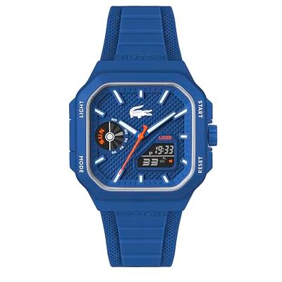 Lacoste Reloj Tres manecillas y Mecanismo de Cuarzo, colección LC33 Square, Color Azul, con Correa de Silicona Azul, Lacoste Reloj Tres manecillas y Mecanismo de Cuarzo, colección LC33 Square, Color Azul, con Correa de Silicona Azul,