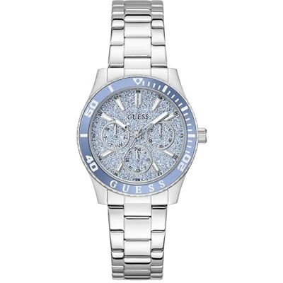 GUESS Mariana Reloj de Pulsera analógico para Mujer, 36 mm, Acero Inoxidable, Cuarzo, Correa de Acero Inoxidable, Color Azul, con Fecha, manecillas Luminosas, 3 Bar GUESS Mariana Reloj de Pulsera analógico para Mujer, 36 mm, Acero Inoxidable, Cuarzo, Correa de Acero Inoxidable, Color Azul, con Fecha, manecillas Luminosas, 3 Bar